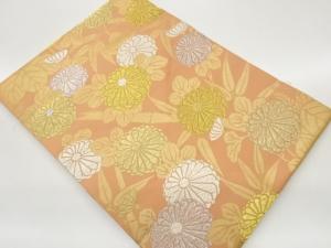 未使用品　菊に竹笹模様織出し名古屋帯